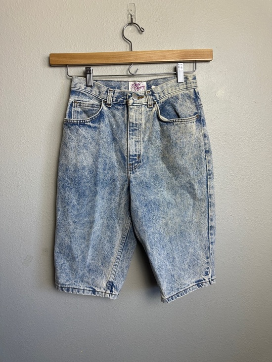 Vintage Pants - Dirty dancing 80s vintage high waisted Acid Wash Denim Bermuda Jean Shorts